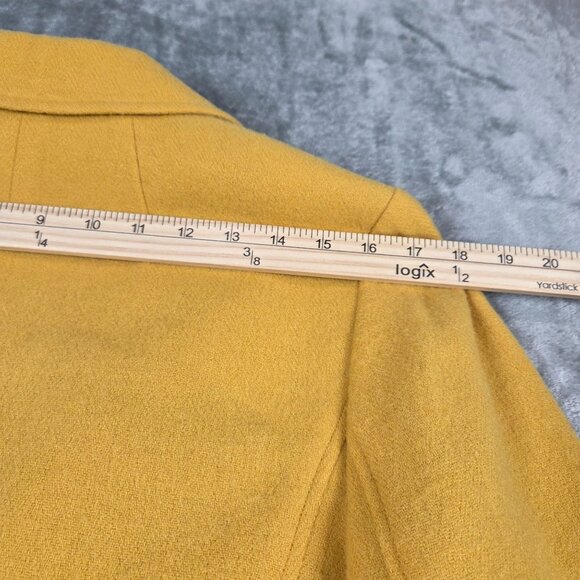 Talbots Blazer Womens 10 Yellow Gold Wool Blend Preppy Academia Career Jacket - Picture 11 of 11